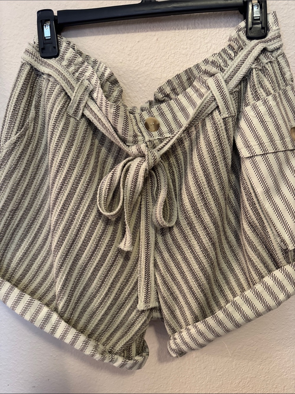 Free People Boho One Harriet Striped  Women’s Shorts - Beige/Brown